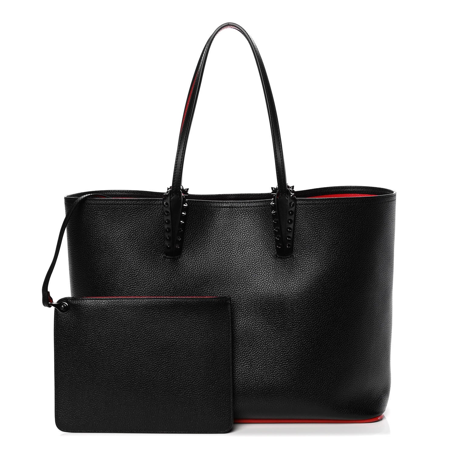 Christian Louboutin Calfskin Spikes East West Cabata Tote Black 1 of 10