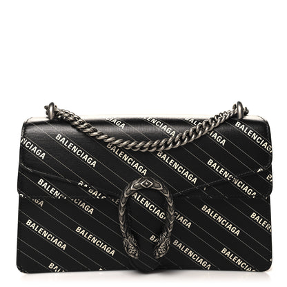 Gucci X BALENCIAGA Calfskin Logo Print Small Dionysus Shoulder Bag Black 1 of 11