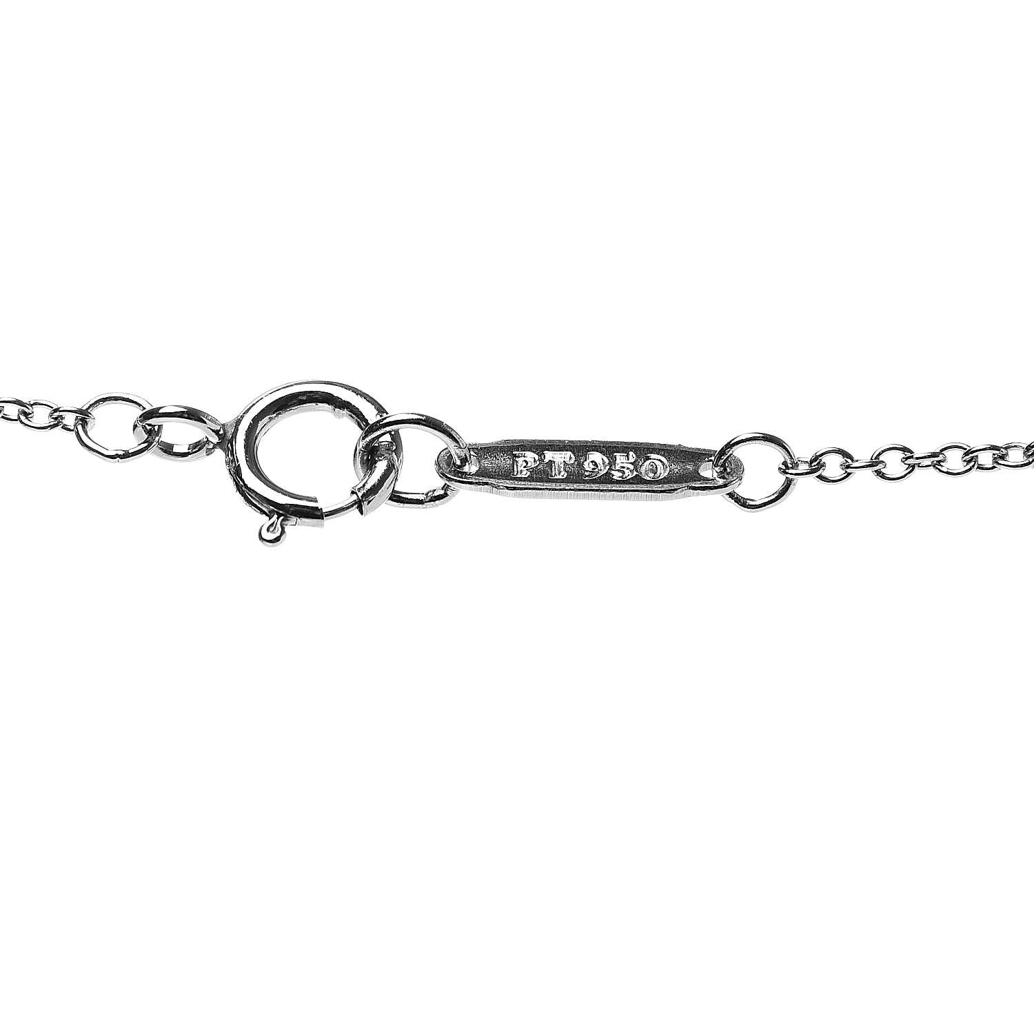 Tiffany Platinum Diamond Grace Drop Pendant Necklace 6 of 7