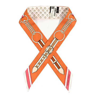 Hermes Silk Grand Tralala Twilly Creme Roux Corail 1 of 4
