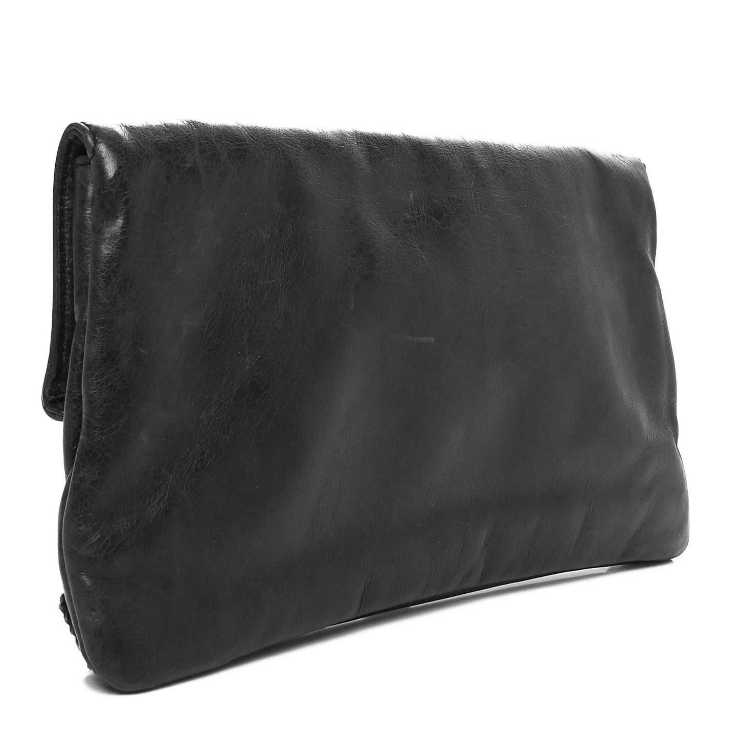 Agneau Giant Brogues Hardware Envelope Clutch Black