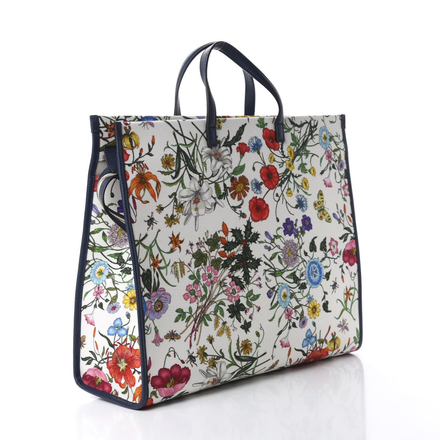 Canvas Large Flora Tote Navy Multicolor