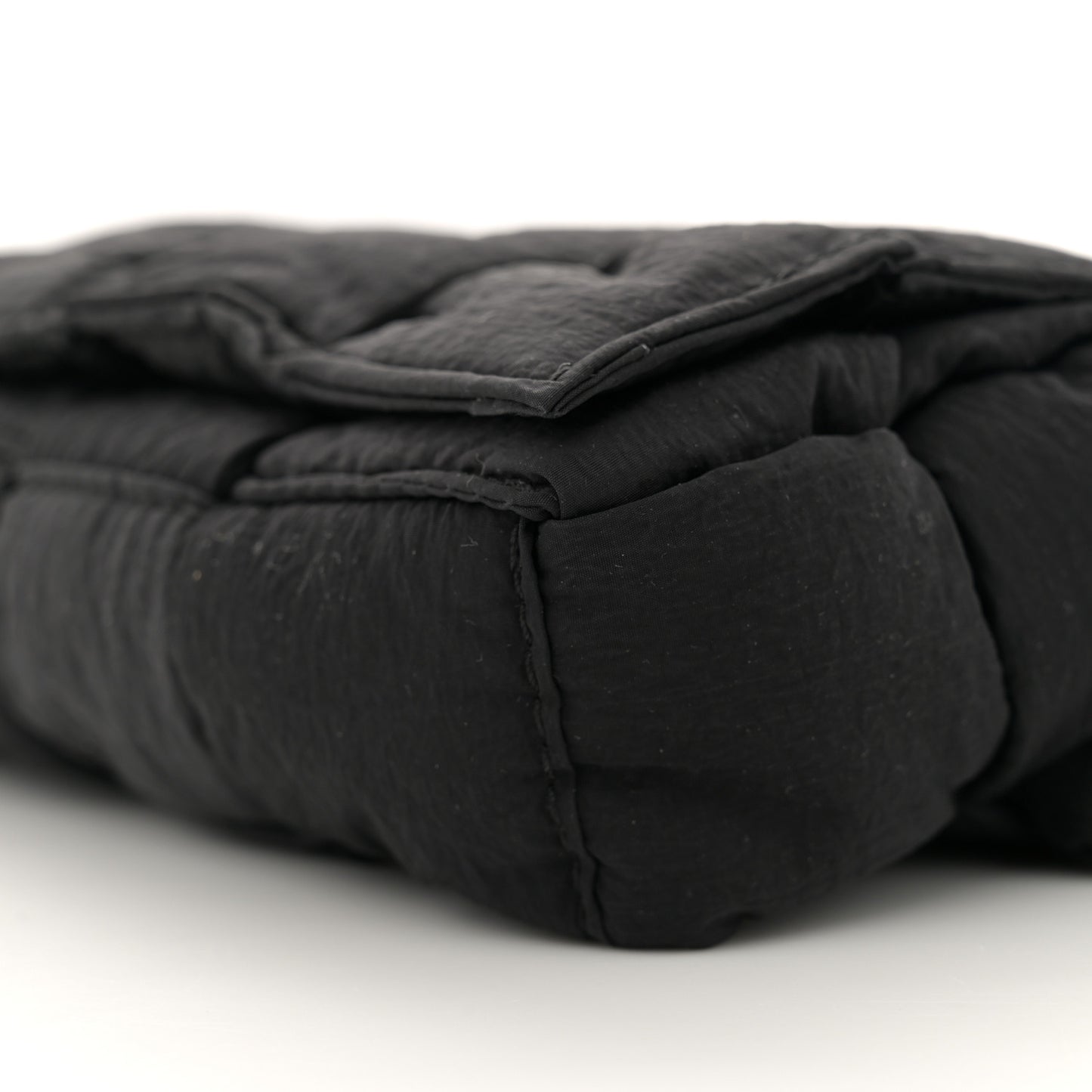 Nylon Intrecciato Padded Tech Mini Cassette Belt Bag Black