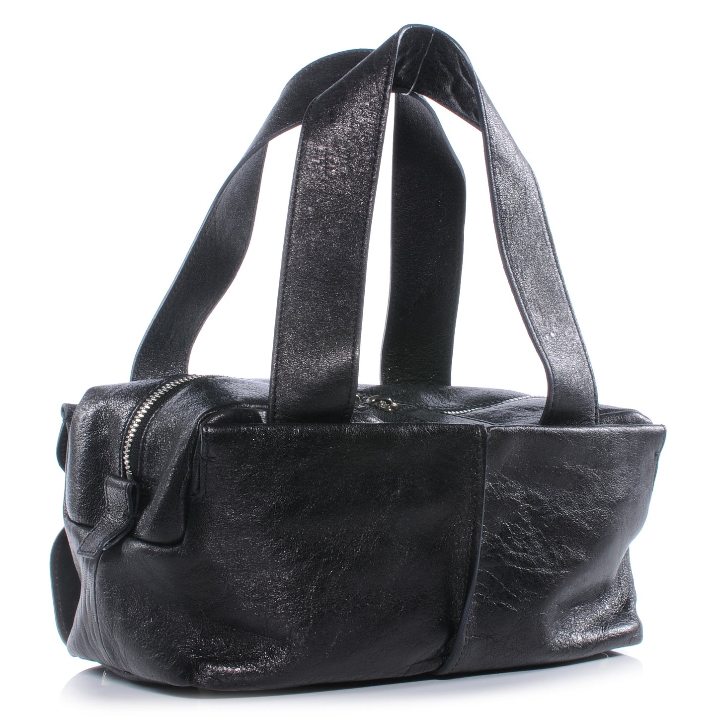 Leather Saskia Zip Top Tote Black
