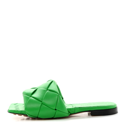 Bottega Veneta Nappa Maxi Intrecciato Lido Flat Sandals 35 Grass 1 of 7