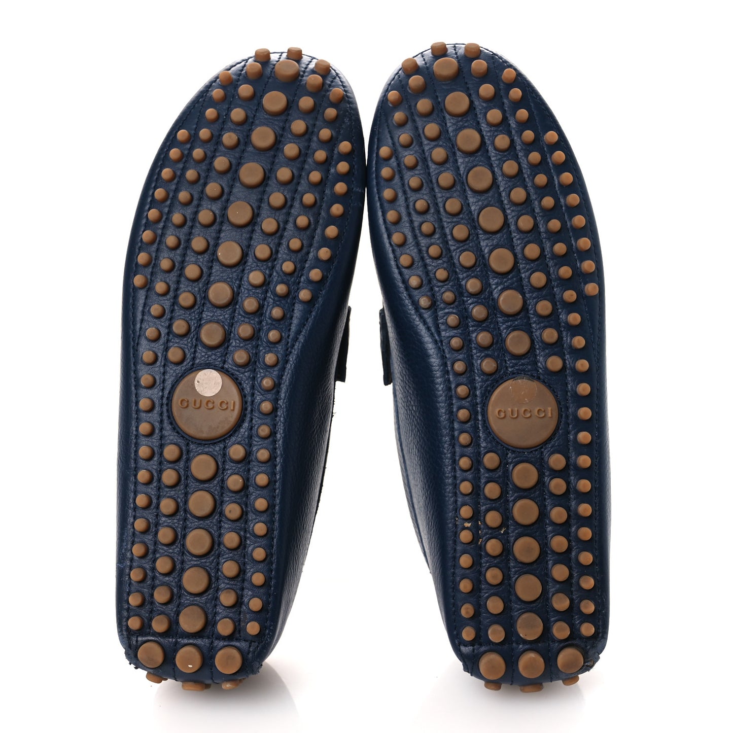 Road Calfskin Web Mens Horsebit Driver Loafers 9 Maritime