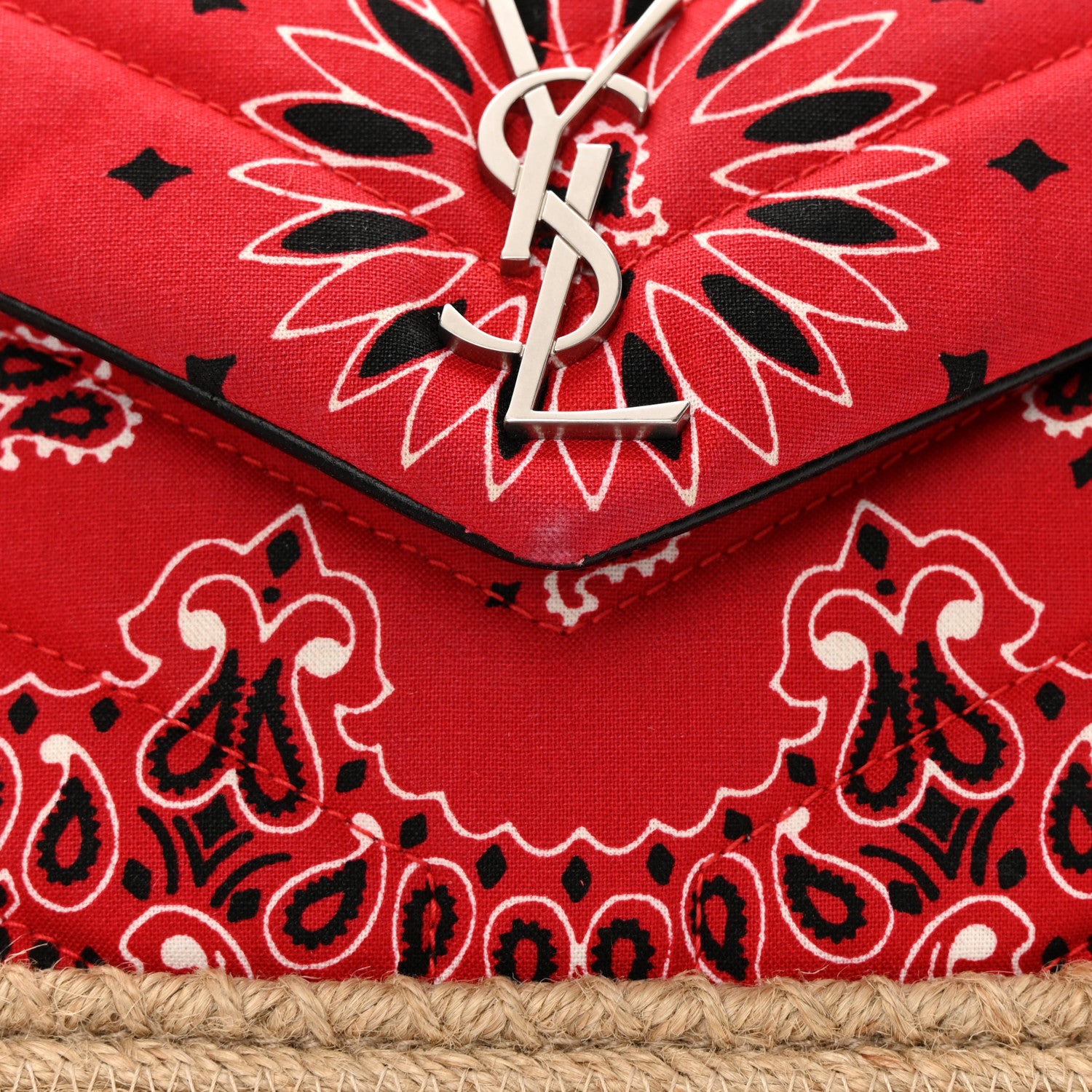 Saint Laurent Cotton Bandana Y Quilted Monogram Toy Loulou Crossbody Bag Red 14 of 16