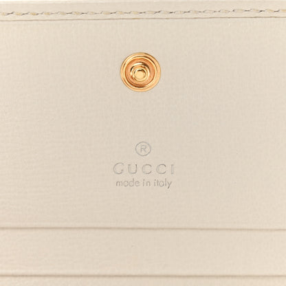 Gucci GG Supreme Monogram Azalea Calfskin Horsebit 1955 Card Case Wallet Beige Ebony Mystic White 7 of 11