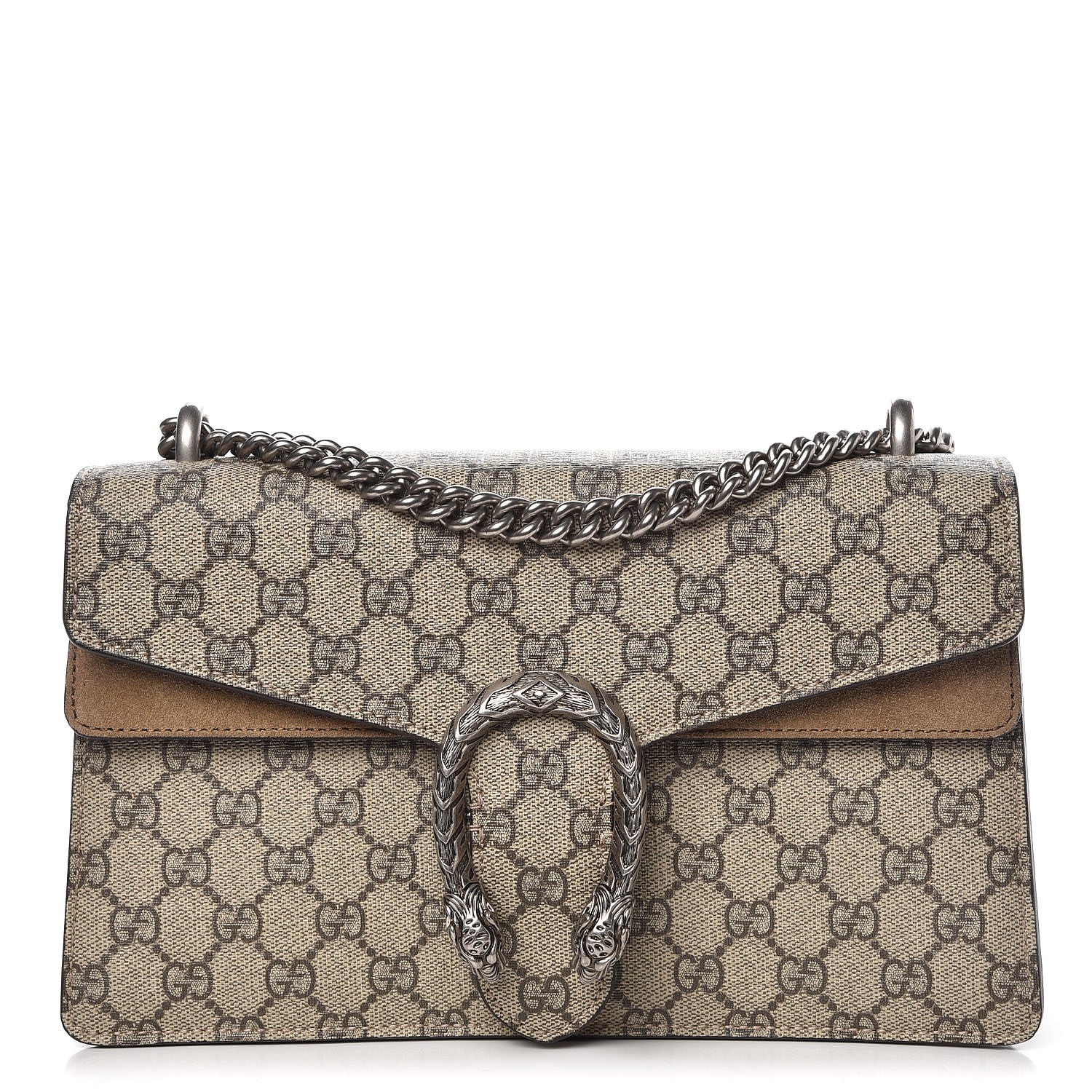 Gucci GG Supreme Monogram Small Dionysus Shoulder Bag Taupe 1 of 9