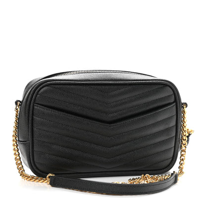 Saint Laurent Grain De Poudre Matelasse Monogram Mini Lou Camera Bag Black 3 of 10