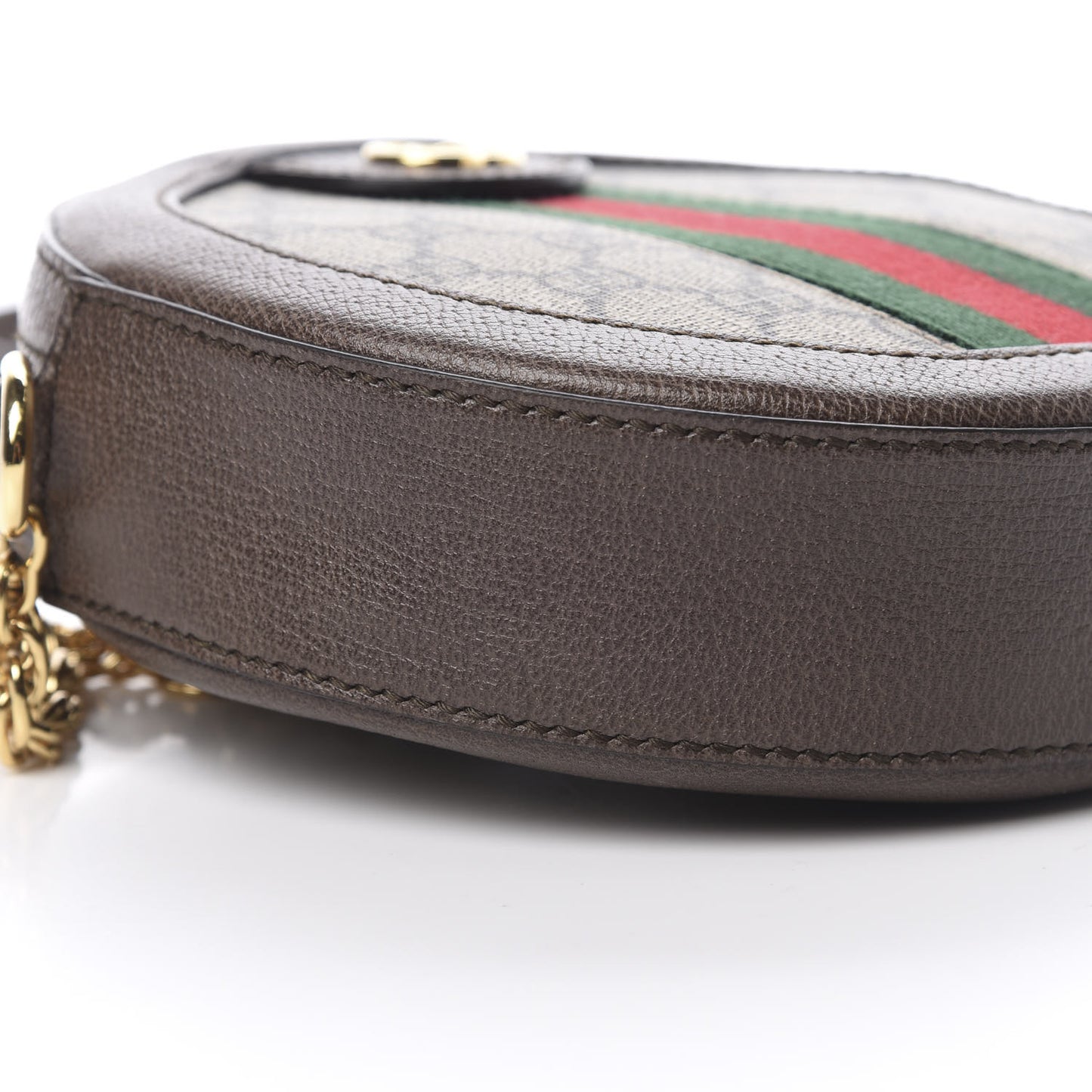 GG Supreme Monogram Web Mini Ophidia Round Shoulder Bag Brown