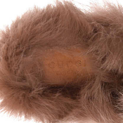 Gucci Velvet GG Monogram Fur Womens Princetown Slippers 35.5 Brown Black Natural 7 of 11