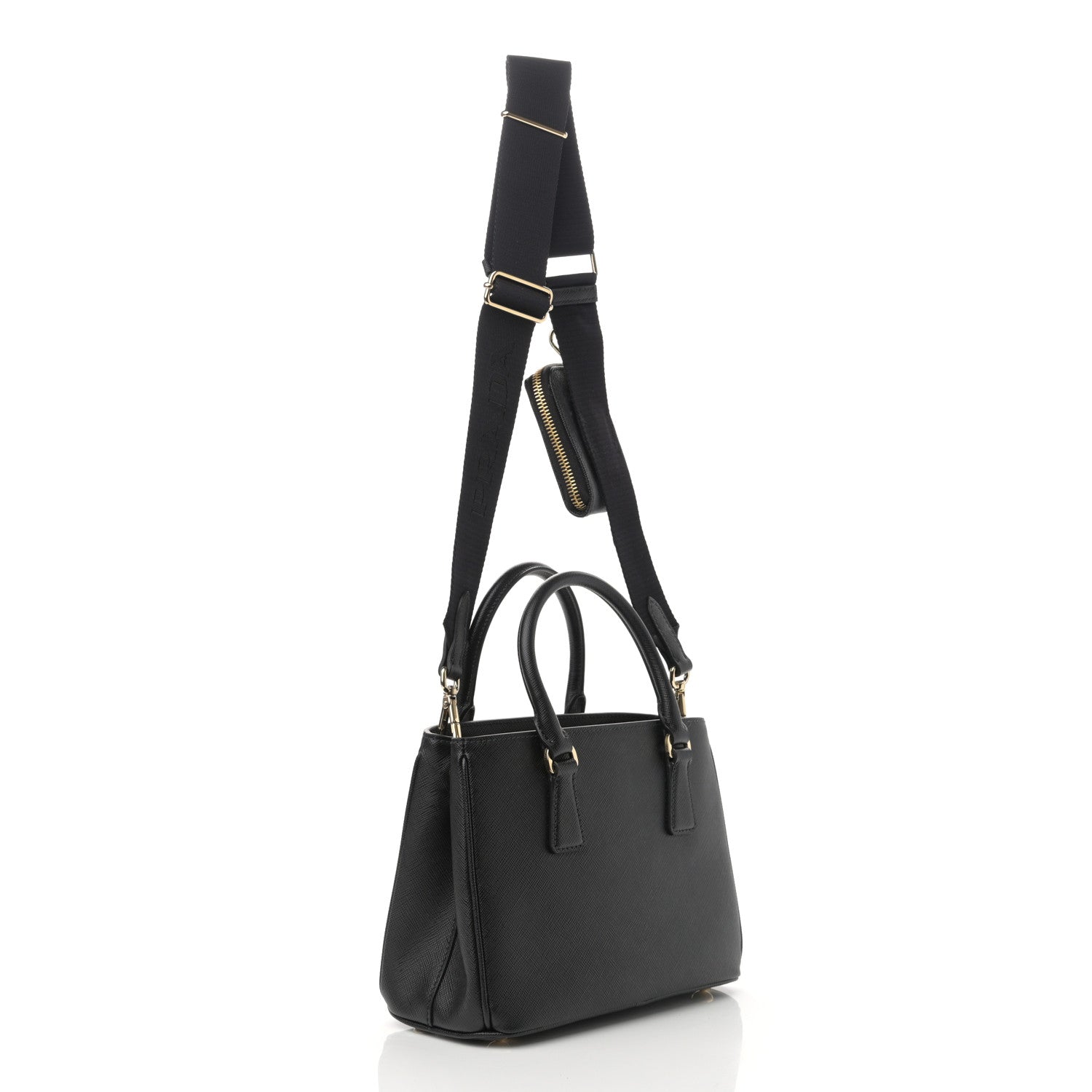 Prada Saffiano Lux Micro Galleria Shoulder Bag Black 3 of 8