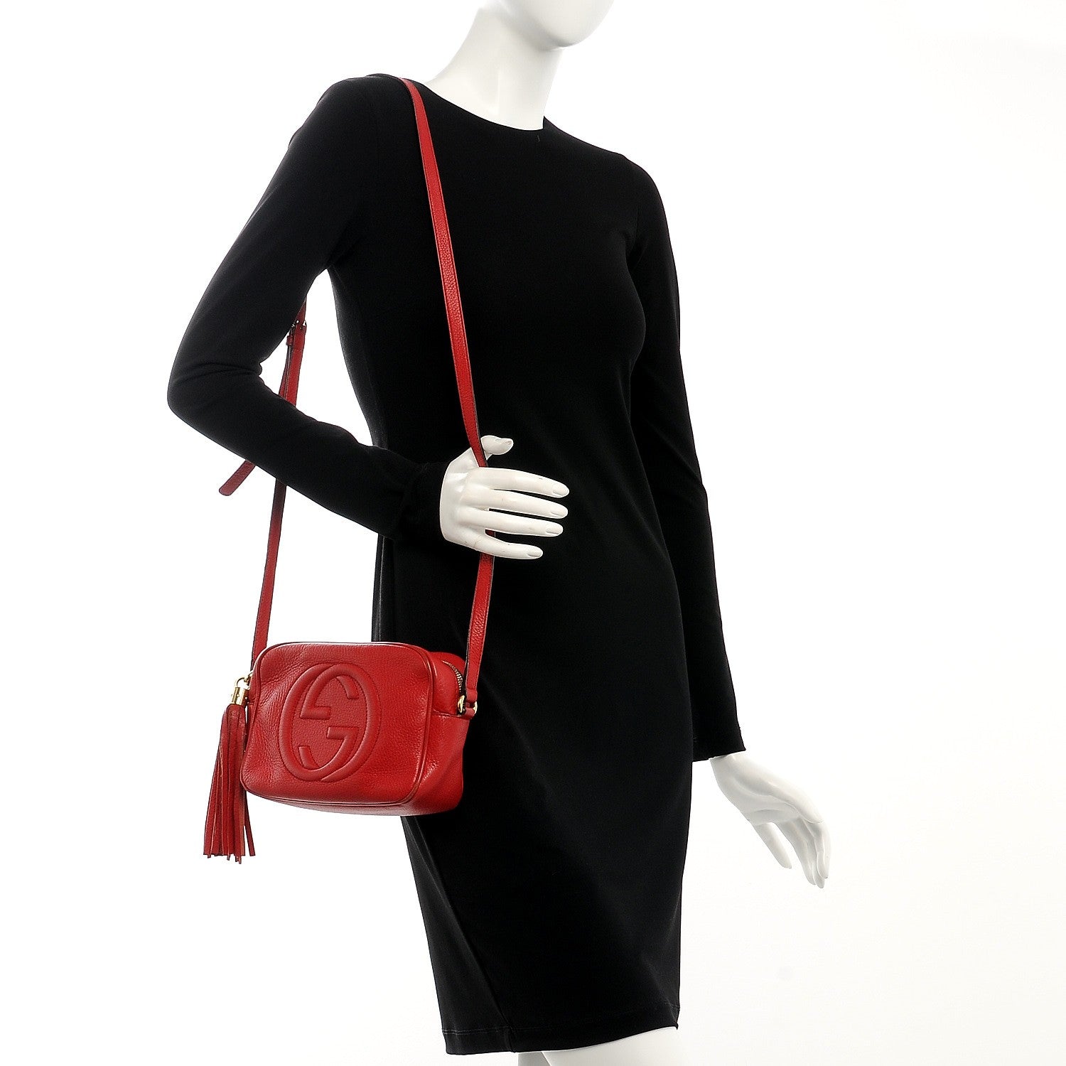 Gucci Pebbled Calfskin Small Soho Disco Bag Tabasco Red 2 of 15