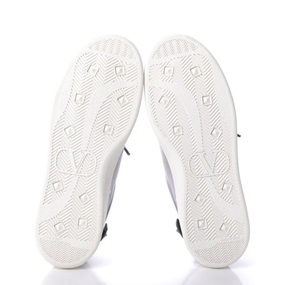 Valentino Garavani Metallic Calfskin Womens Backnet Sneakers 37.5 Silver 6 of 10