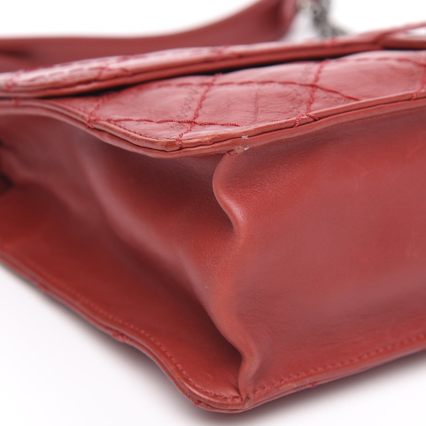 Aged Calfskin Embossed Logo Quilted 2.55 Reissue 227 Flap Red