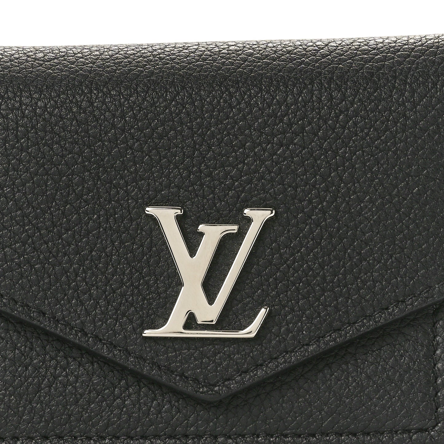 Soft Calfskin My Lockme Compact Wallet Black
