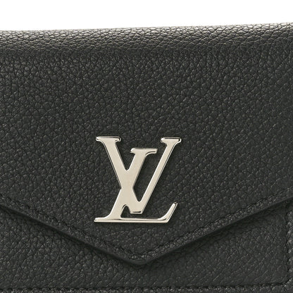Louis Vuitton Soft Calfskin My Lockme Compact Wallet Black 7 of 7