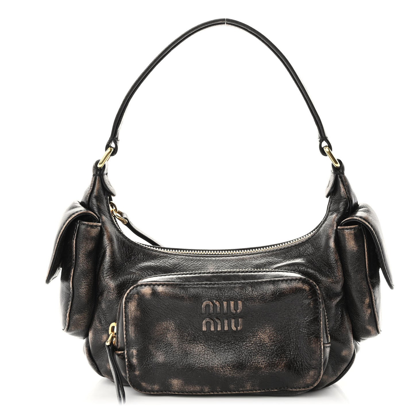 Distressed Nappa Pocket Bag Sand Coffee