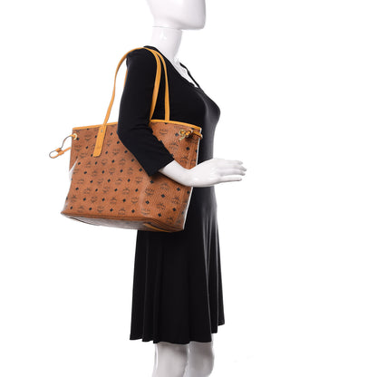 MCM Visetos Medium Liz Reversible Shopper Tote Cognac Yellow 2 of 15