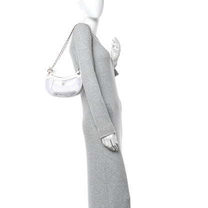 Chanel Mesh Shiny Lambskin Chain Hobo White 2 of 14