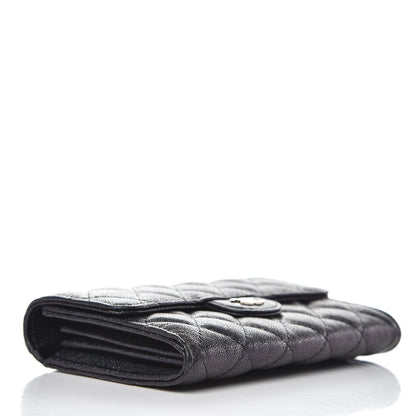 Chanel Iridescent Caviar Quilted Medium Flap Wallet Black 4 of 10