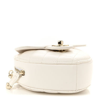 Chanel Lambskin Quilted CC In Love Heart Clutch With Chain White 4 of 11