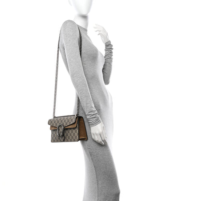 Gucci GG Supreme Monogram Suede Crystal Small Dionysus Shoulder Bag Taupe 2 of 14