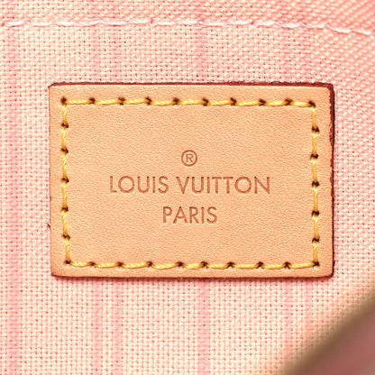Louis Vuitton Damier Azur Neverfull MM GM Pochette Rose Ballerine 6 of 9