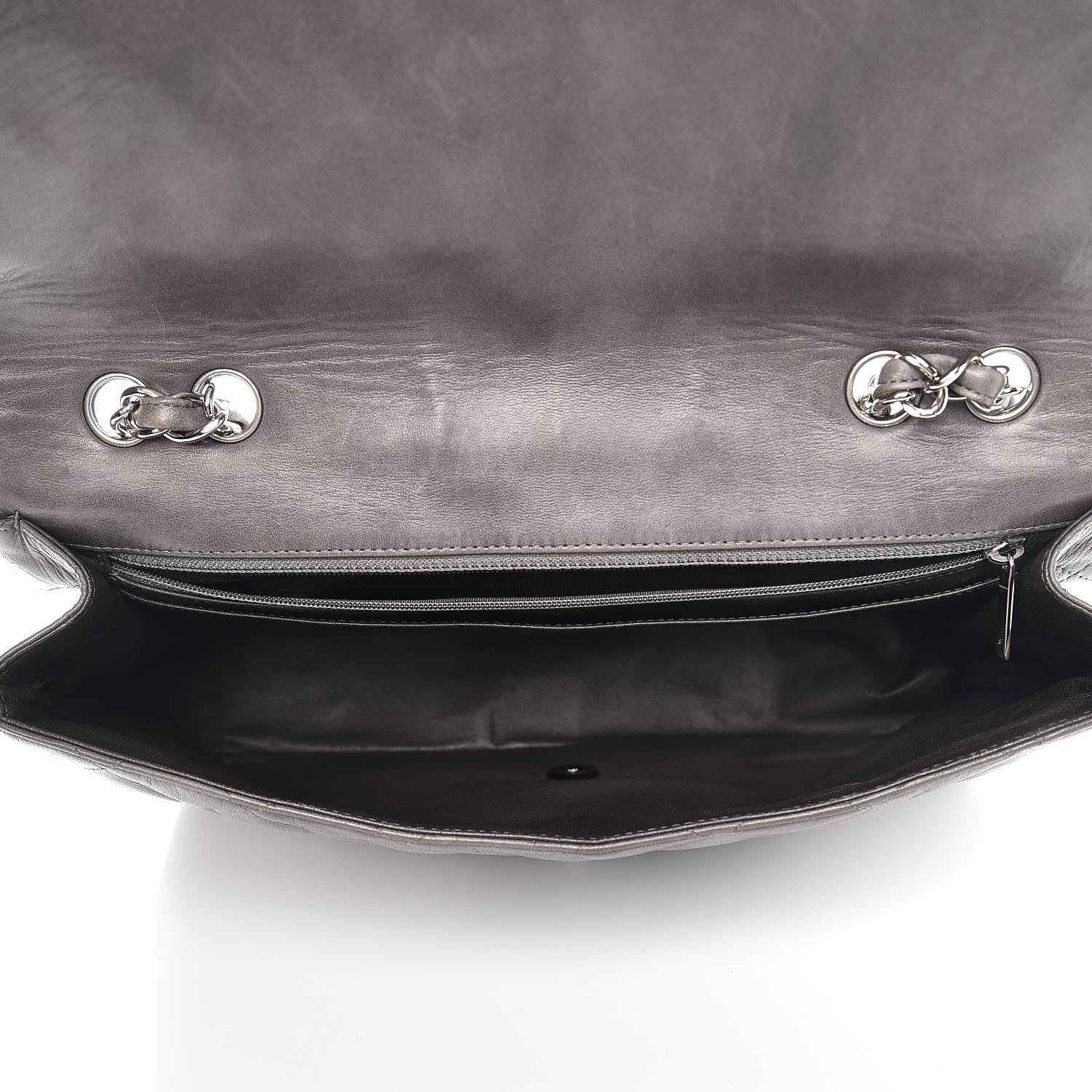 Chanel Lambskin Quilted Jumbo Single Flap Dark Grey 5 of 10