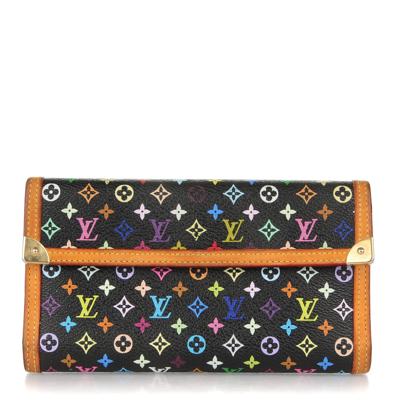 Louis Vuitton Monogram Multicolor Porte Tresor International Wallet Black 1 of 9