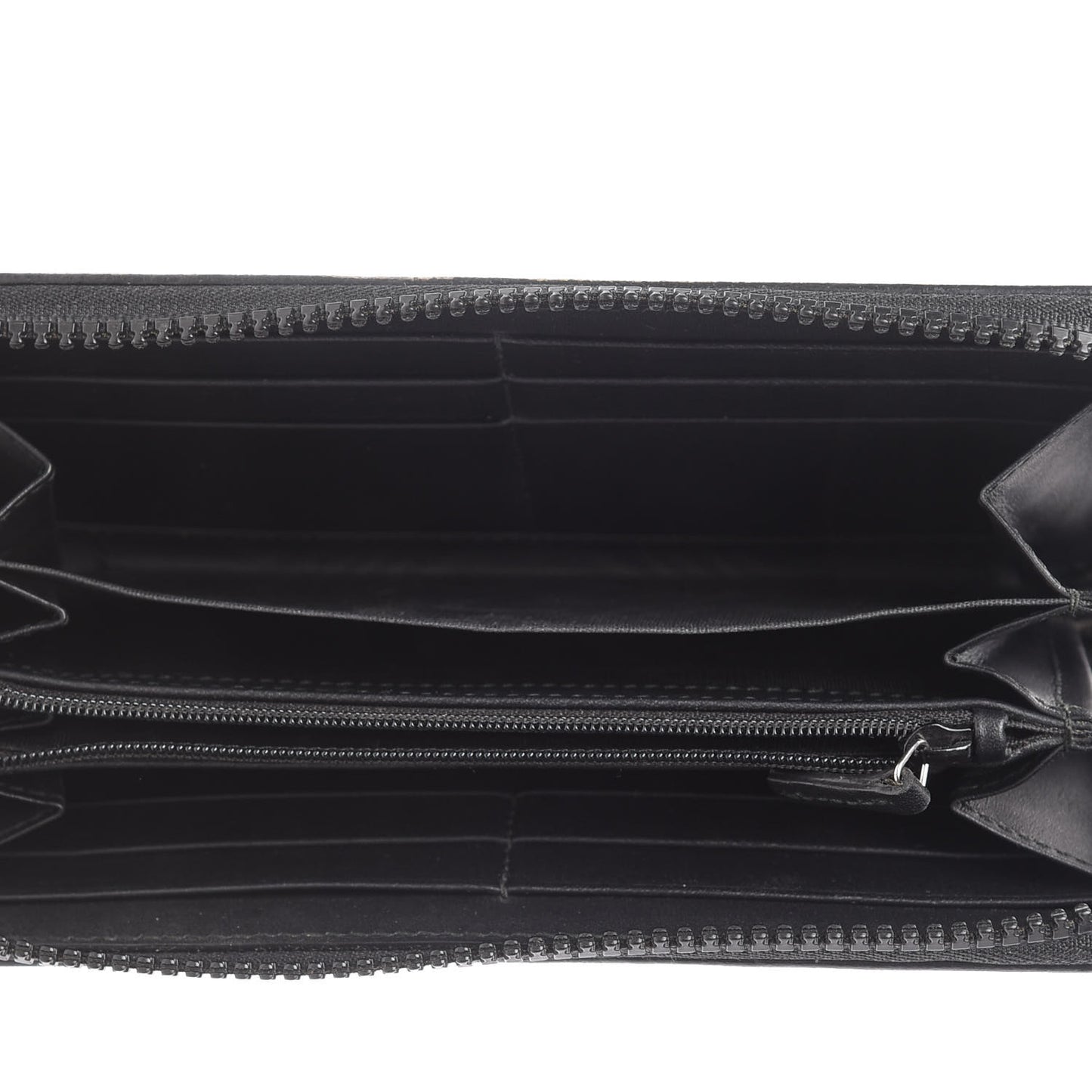 GG Supreme Monogram Blooms Zip Around Wallet Beige New Military Black