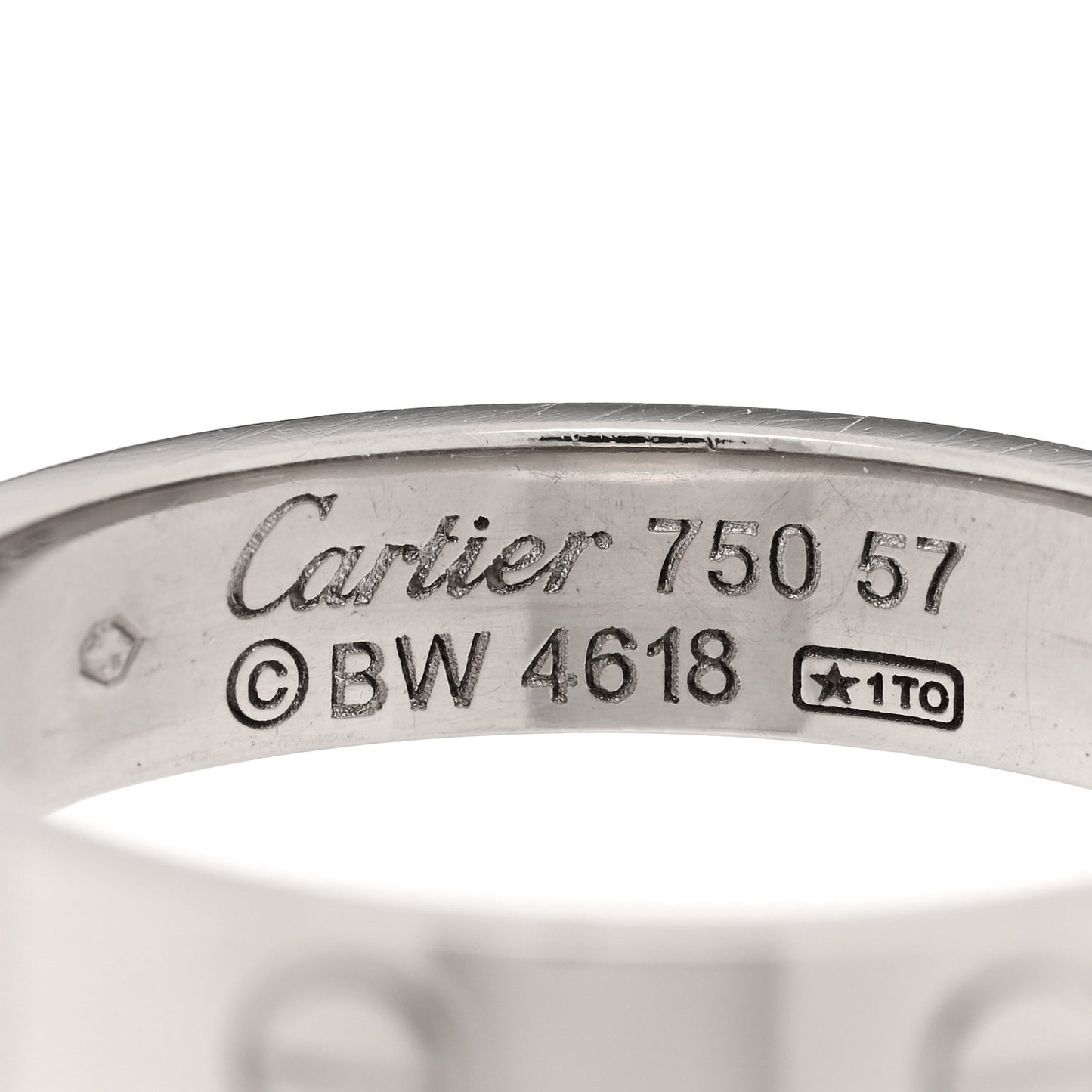 18K White Gold 4mm LOVE Wedding Band Ring 57 8