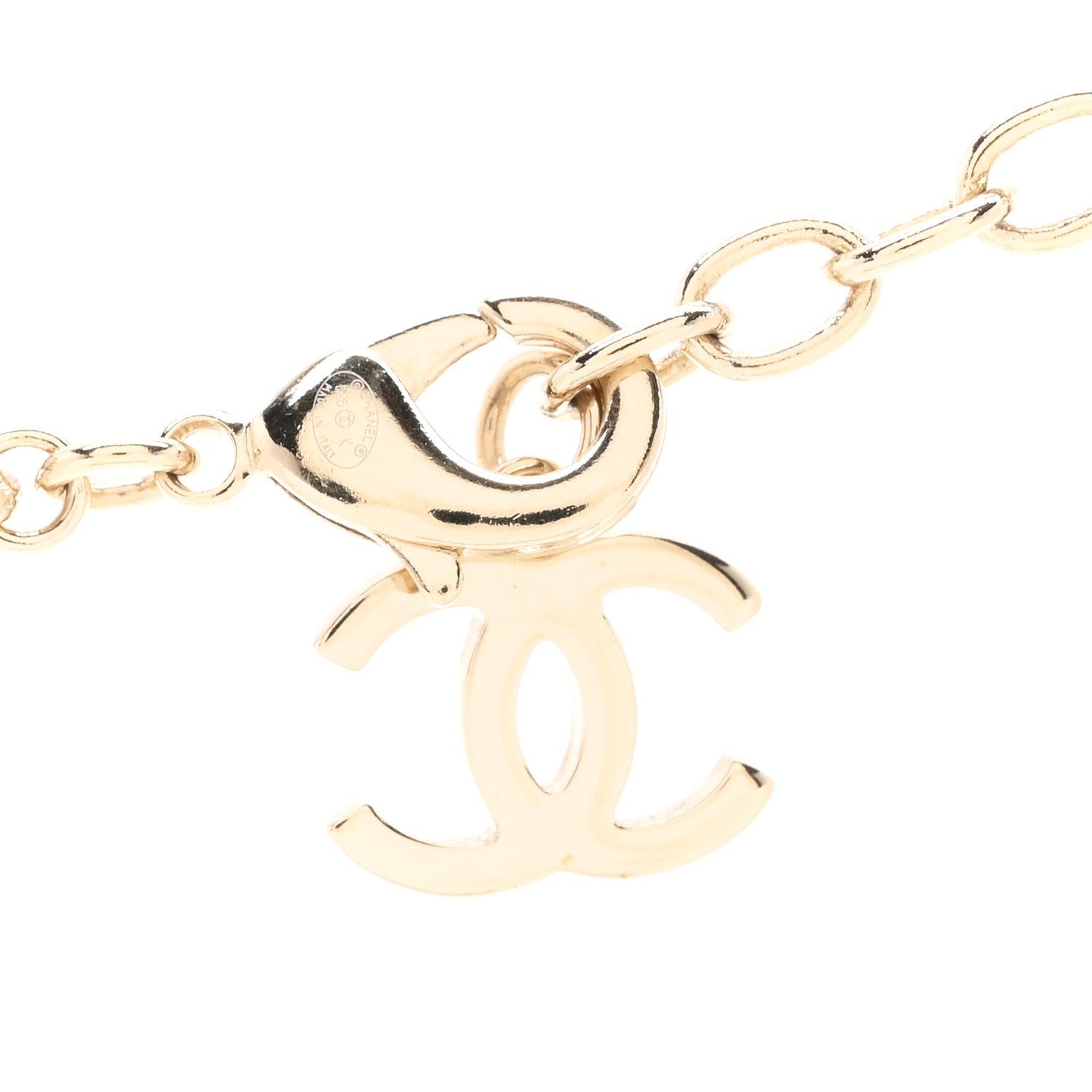 Chanel Metal Crystal CC Choker Necklace Gold 6 of 7