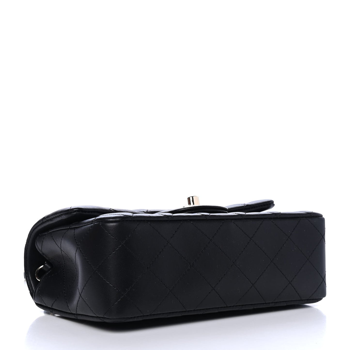 Lambskin Quilted Mini Rectangular Flap Black