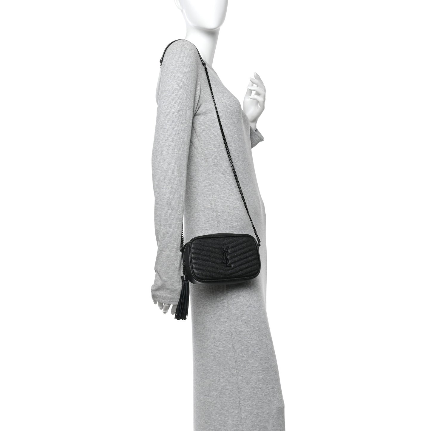 Grain De Poudre Matelasse Monochrome Monogram Mini Lou Camera Bag Black