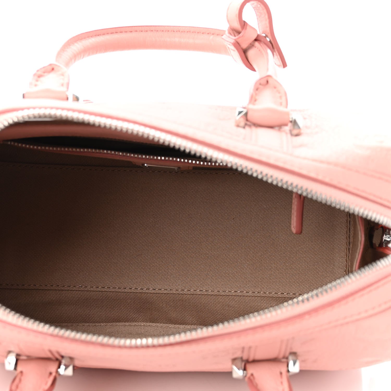 MCM Calfskin Ottomar Monogram Small Boston Bag Pink 5 of 8