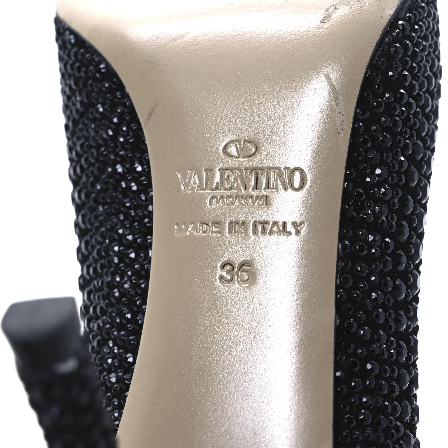 Valentino Garavani Suede Crystal Embellished 36 Black 8 of 11