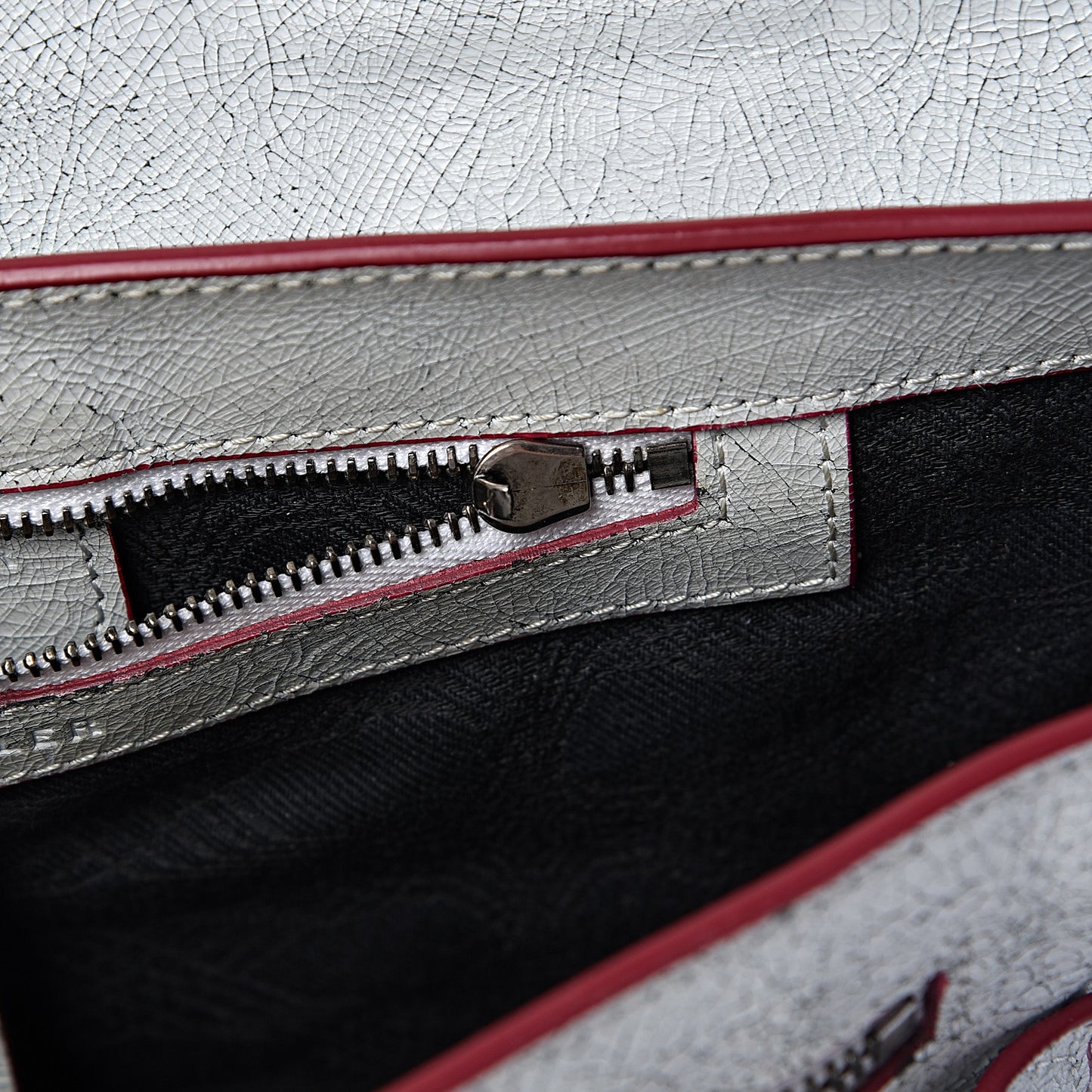 Crackle Calfskin PS1 Medium Satchel White