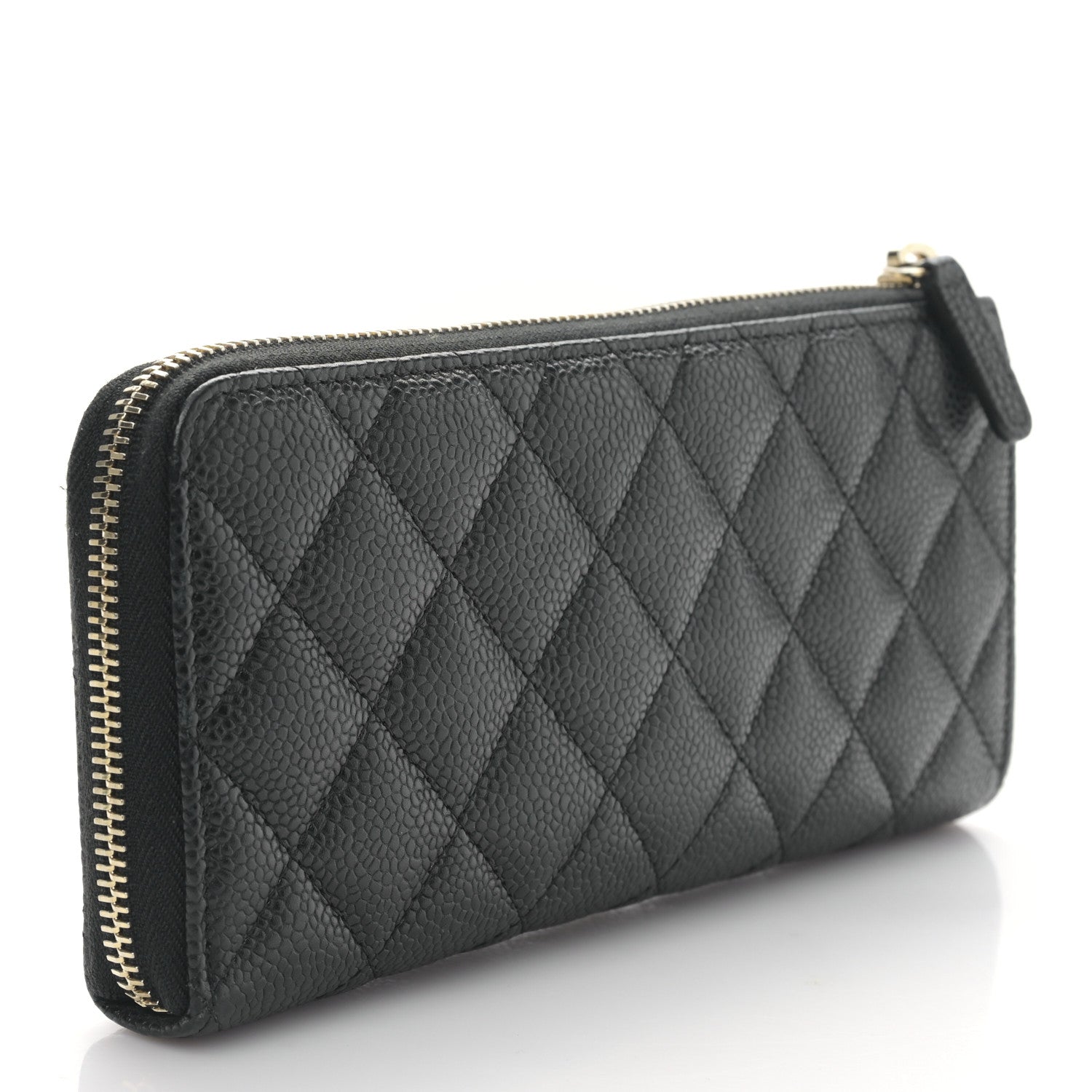 Chanel Caviar Quilted Zip Around Clutch Wallet Black 3 of 11