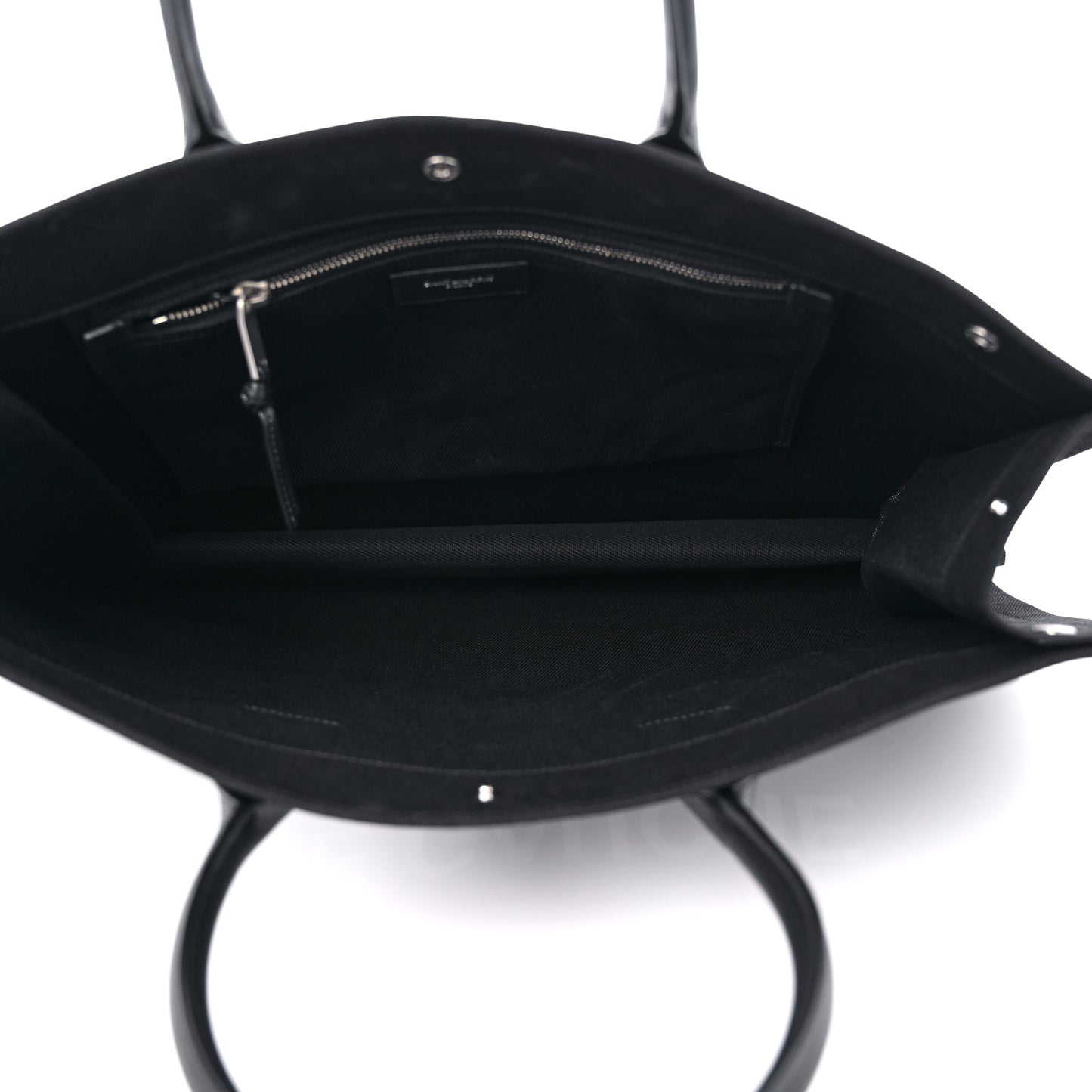 Linen Calfskin Rive Gauche Tote Black