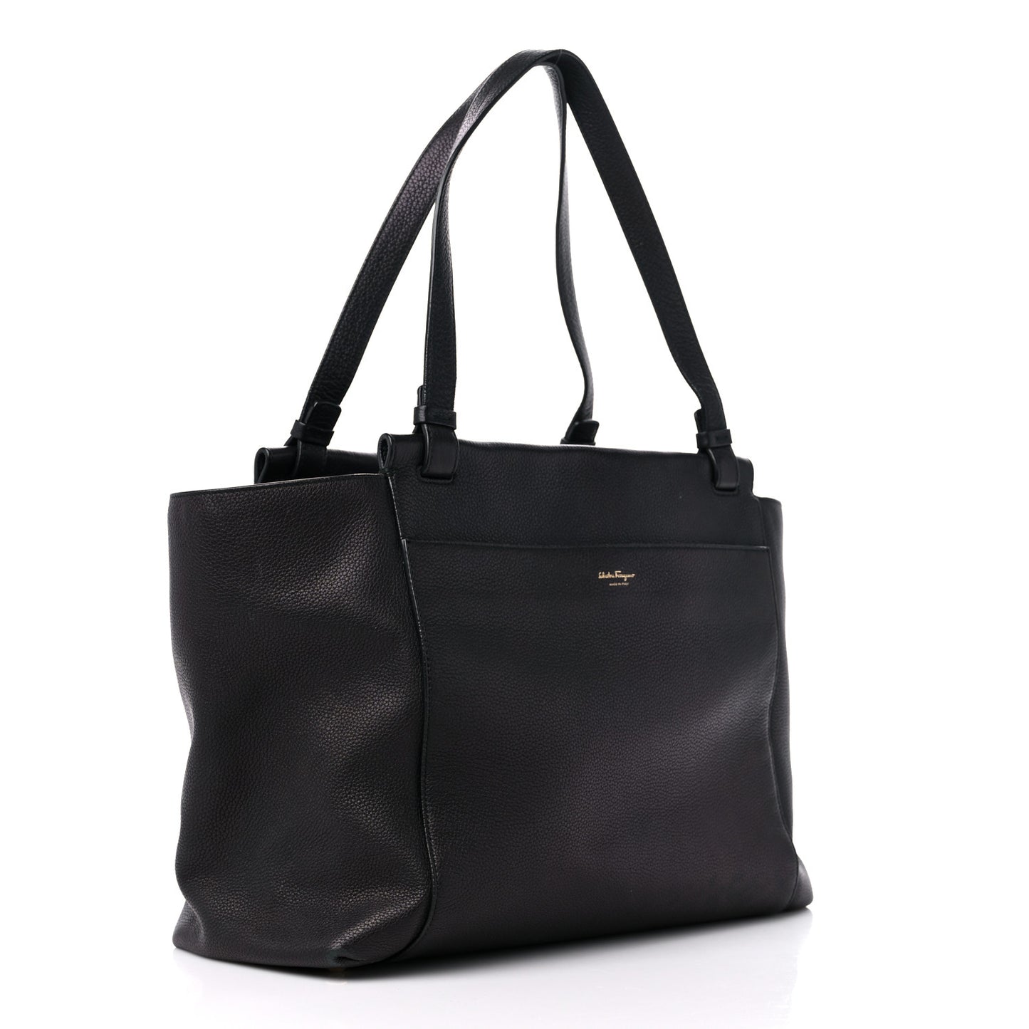 Grained Calfskin Bitter Pocket Tote Black