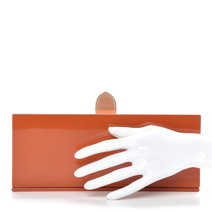 Hermes Lacquered Wood Chamonix Petite Boite Hanoia Bracelet Box Orange 2 of 8