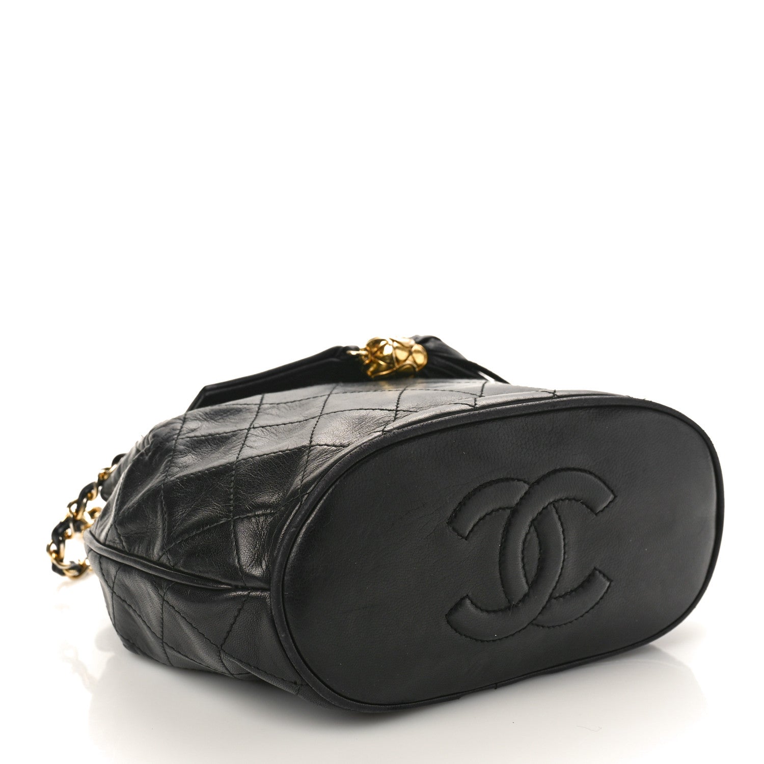 Chanel Lambskin Quilted Tassel Drawstring Black 4 of 12