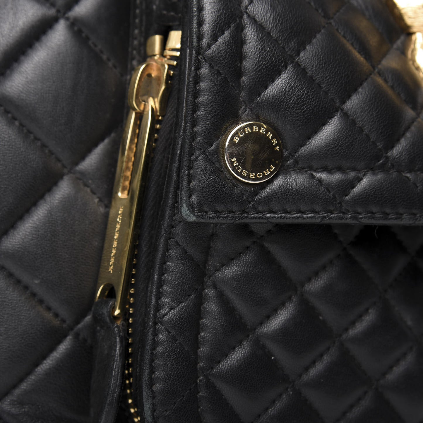 Prorsum Calfskin Quilted Country Animal Satchel Black