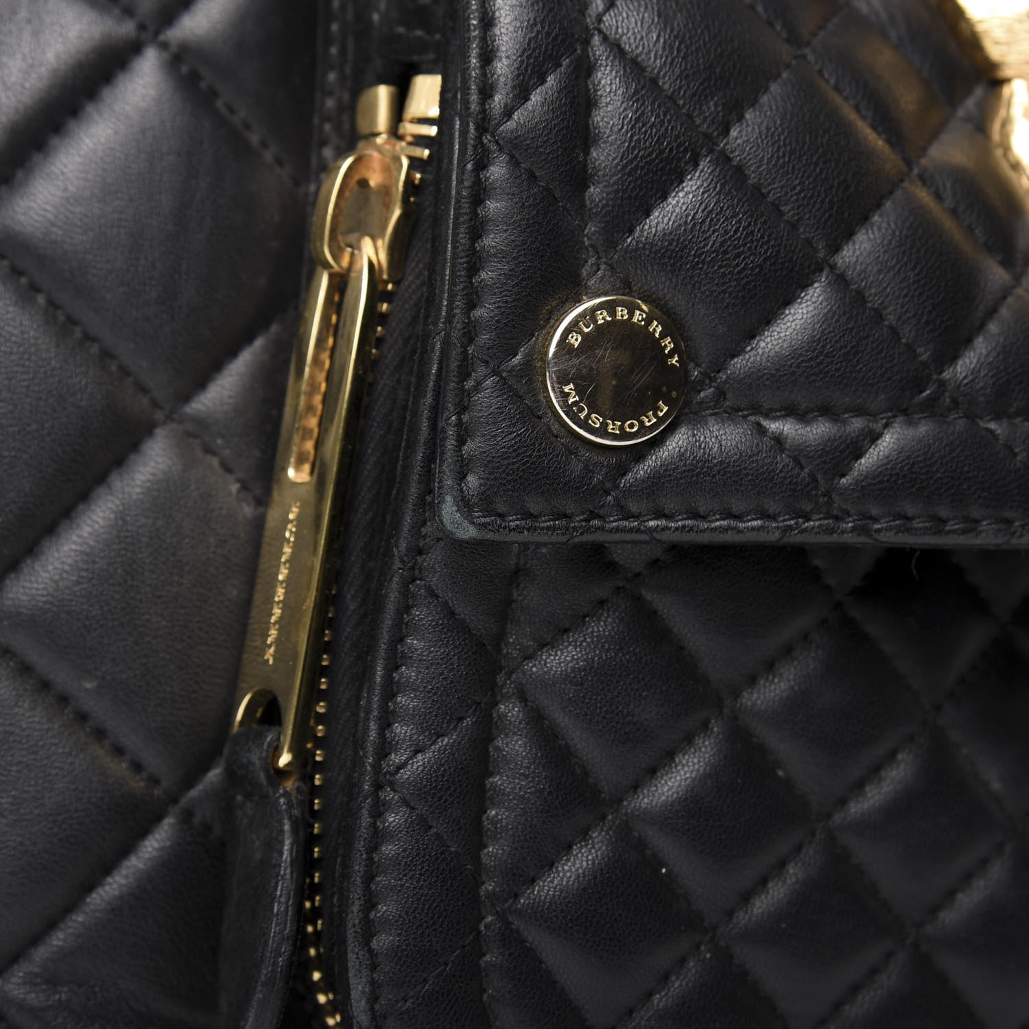 Burberry Prorsum Calfskin Quilted Country Animal Satchel Black 16 of 17
