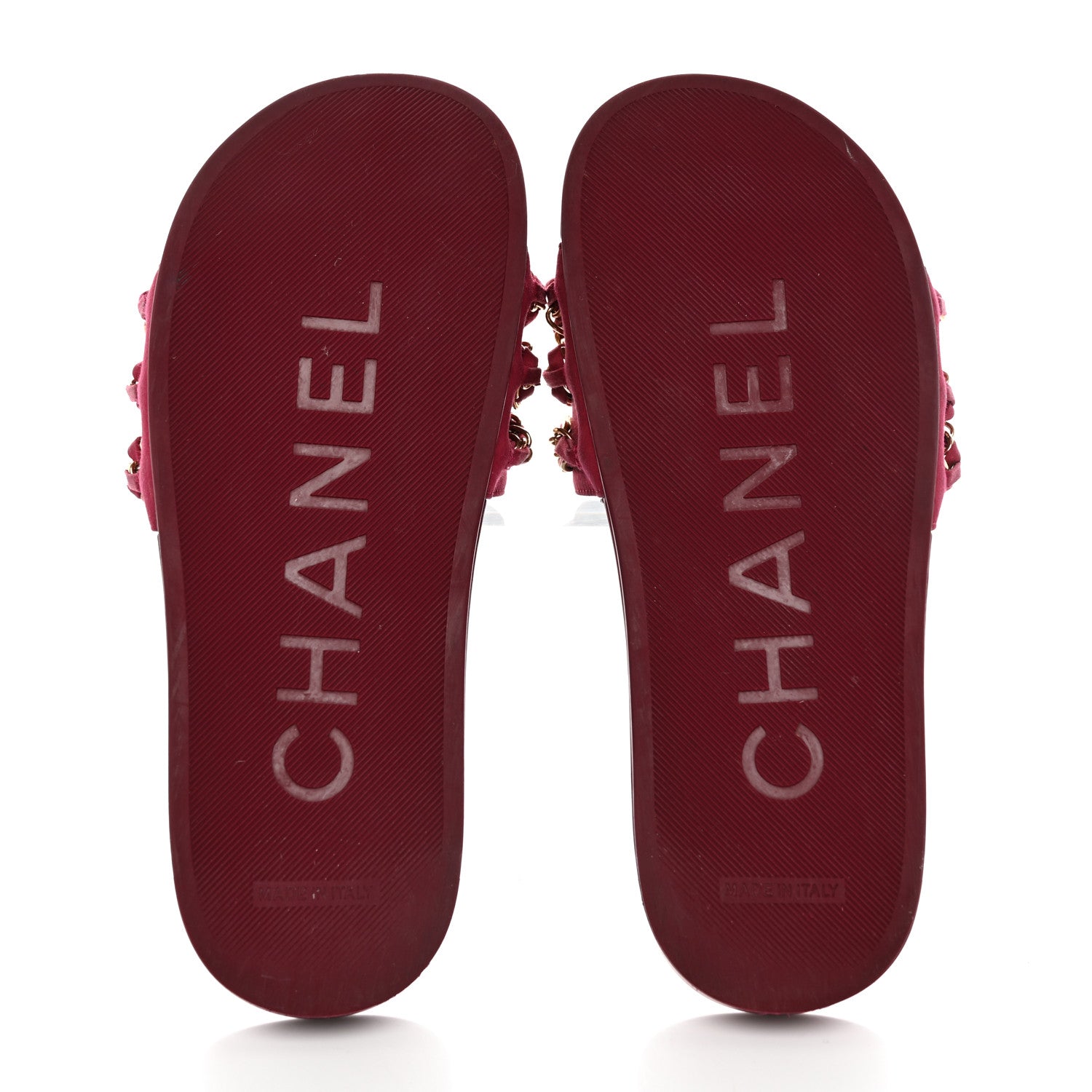 Chanel Satin Chain Flat Sandals 36 Dark Fuchsia 5 of 16
