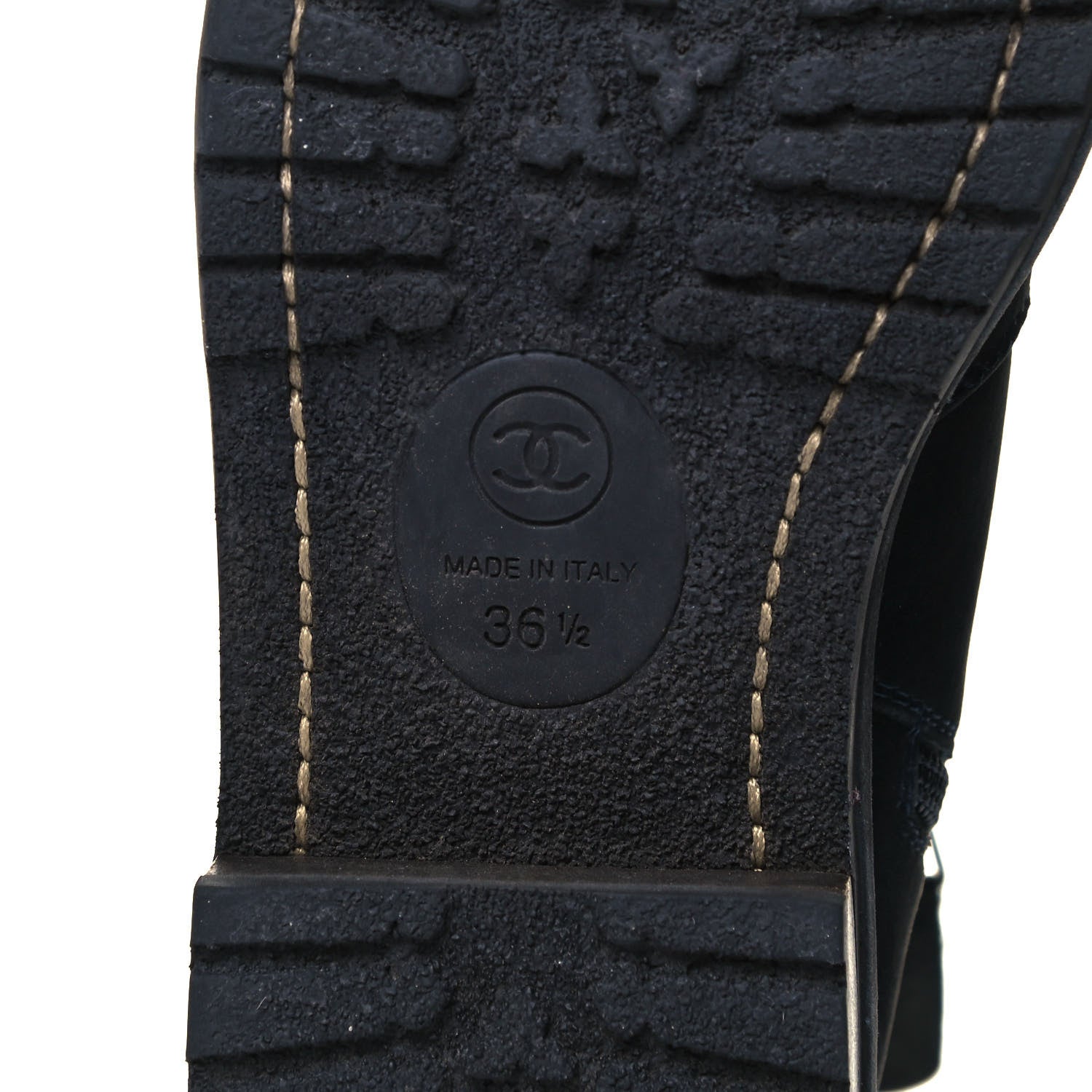 Chanel Suede Calfskin CC Short Boots 36.5 Bleu Fonce 6 of 8