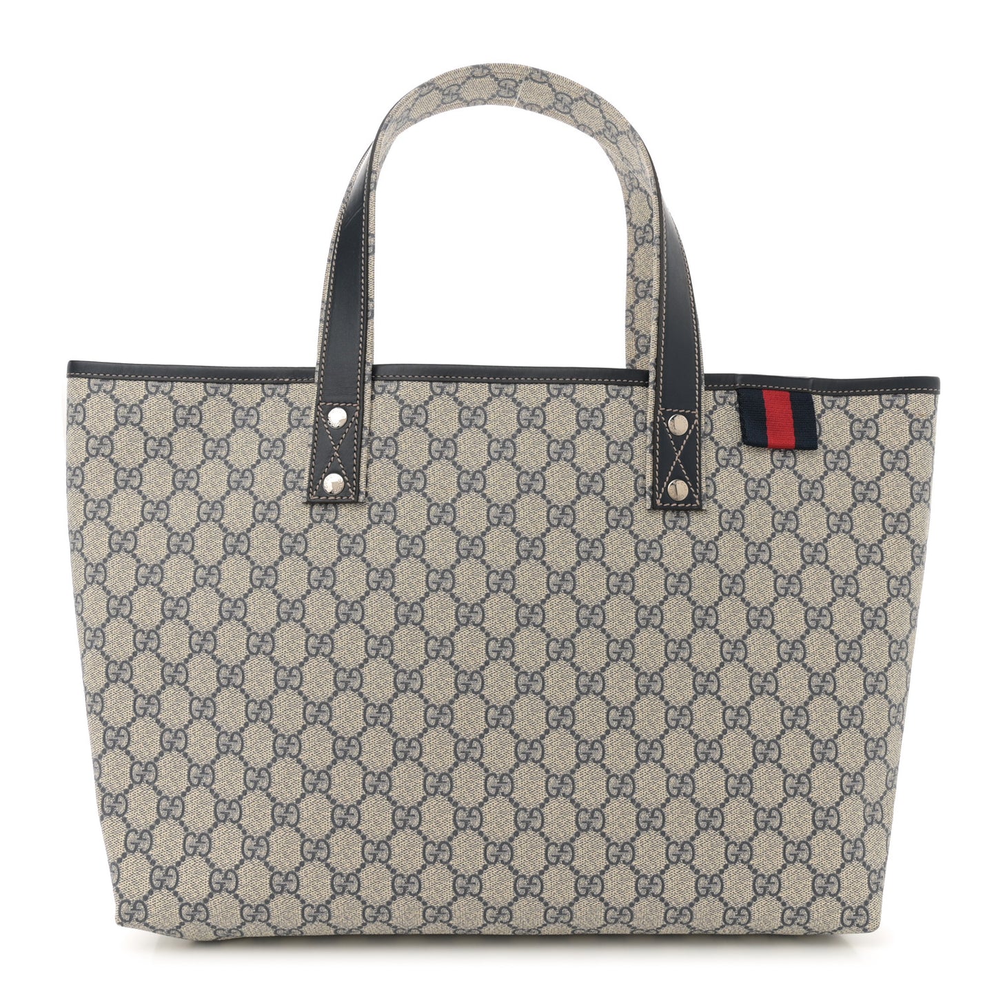 GG Plus Monogram Medium Signature Web Loop Tote Navy