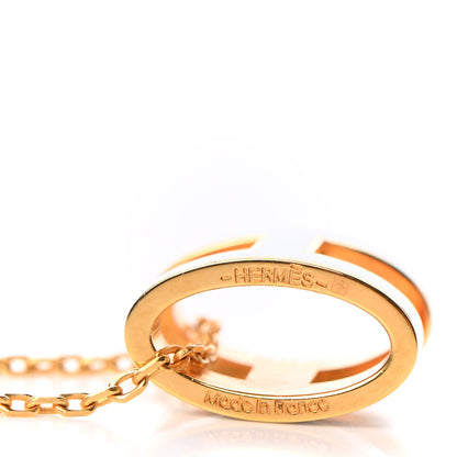 Hermes Lacquered Gold Pop H Pendant Necklace Bleu Pastel 6 of 8